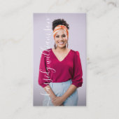 Elegantes Script Calligraphy Company Name & Foto Visitenkarte (Vorderseite)