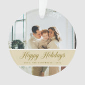Elegantes Script Calligraphy Happy Holidays Foto Ornament (Vorderseite)