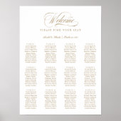 Elegantes Script Calligraphy Minimal Seating Chart Poster (Vorne)