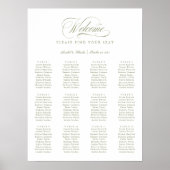Elegantes Script Calligraphy Minimal Seating Chart Poster (Vorne)