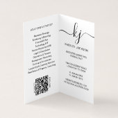 Elegantes Script Calligraphy Monogram Logo & Foto Visitenkarten (Innenseite)