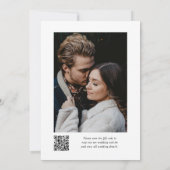 Elegantes Script Calligraphy QR Code Foto Hochzeit Einladung (Rückseite)