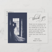 Elegantes Script Calligraphy Wedding Foto Vielen D Postkarte (Vorne/Hinten)