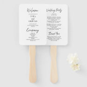 Elegantes Script Calligraphy White Wedding Program Fächer (Vorne und Hinten)