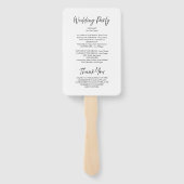 Elegantes Script Calligraphy White Wedding Program Fächer (Rückseite)