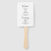 Elegantes Script Calligraphy White Wedding Program Fächer (Vorderseite)