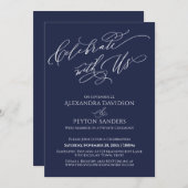 Elegantes Script Celebrate mit US Navy Empfang Einladung (Vorne/Hinten)