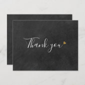 Elegantes Script Chalkboard Business Danke Karte (Vorne/Hinten)