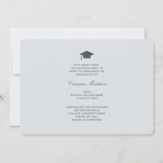 Elegantes Script Cherry Blossom | Modernes Foto Gr Ankündigung (Rückseite)