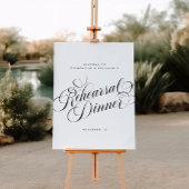 Elegantes Script Chic Hochzeit Probe Dinner Sign Poster