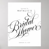 Elegantes Script Chic Modernes Brautparty-Zeichen Poster (Vorne)