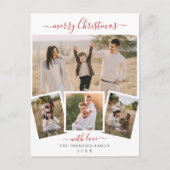 Elegantes Script Chic Weihnachten 4 Foto Collage (Vorderseite)