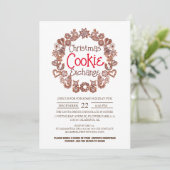 Elegantes Script Christmas Cookie Exchange-Party Einladung (Stehend Vorderseite)