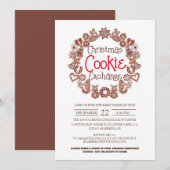 Elegantes Script Christmas Cookie Exchange-Party Einladung (Vorne/Hinten)