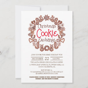 Elegantes Script Christmas Cookie Exchange-Party Einladung