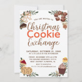 Elegantes Script Christmas Cookie Exchange-Party Einladung (Vorderseite)