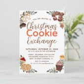 Elegantes Script Christmas Cookie Exchange-Party Einladung (Stehend Vorderseite)