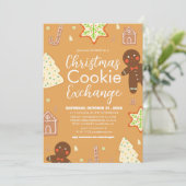 Elegantes Script Christmas Cookie Exchange-Party Einladung (Stehend Vorderseite)