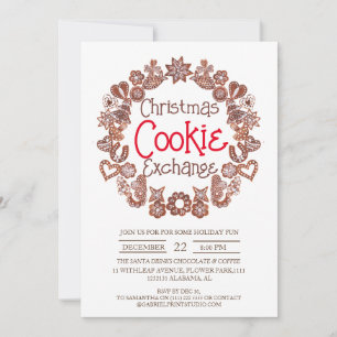 Elegantes Script Christmas Cookie Exchange-Party Einladung