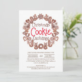 Elegantes Script Christmas Cookie Exchange-Party Einladung (Stehend Vorderseite)