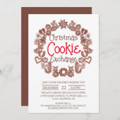 Elegantes Script Christmas Cookie Exchange-Party Einladung (Vorne/Hinten)
