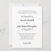 Elegantes Script Classic Einfache formale Hochzeit Einladung (Vorderseite)