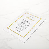 Elegantes Script Classic Minimal Wedding Gold Folieneinladung (Gedreht)