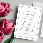 Elegantes Script Classic Schwarz-weiß Formal Hochz Einladung