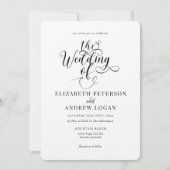 Elegantes Script Classic Wedding Einladungen (Vorderseite)