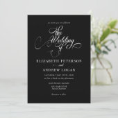 Elegantes Script Classic Wedding Einladungen (Stehend Vorderseite)
