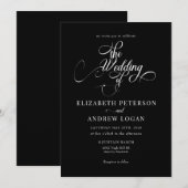 Elegantes Script Classic Wedding Einladungen (Vorne/Hinten)