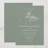 Elegantes Script Classic Wedding Einladungen (Vorne/Hinten)