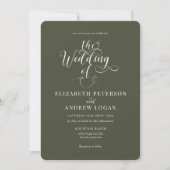 Elegantes Script Classic Wedding Einladungen (Vorderseite)