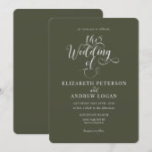 Elegantes Script Classic Wedding Einladungen (Vorne/Hinten)