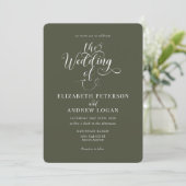Elegantes Script Classic Wedding Einladungen (Stehend Vorderseite)