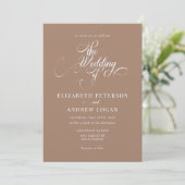 Elegantes Script Classic Wedding Einladungen (Stehend Vorderseite)