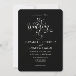 Elegantes Script Classic Wedding Einladungen