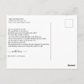 Elegantes Script Classic Wedding Foto Vielen Dank Postkarte (Rückseite)