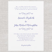Elegantes Script Classic Wedding Periwinkle Blue Einladung