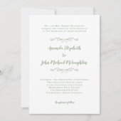 Elegantes Script Classic Wedding Sage Green in Einladung (Vorderseite)