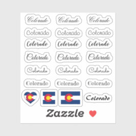 Elegantes Script Colorado & Colorado Flag /name Se Aufkleber