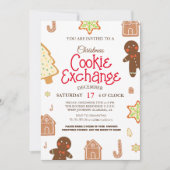 Elegantes Script Cookie Exchange Weihnachtsfeierta Einladung (Vorderseite)
