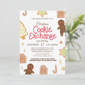 Elegantes Script Cookie Exchange Weihnachtsfeierta Einladung (Stehend Vorderseite)
