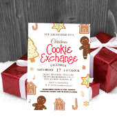 Elegantes Script Cookie Exchange Weihnachtsfeierta Einladung