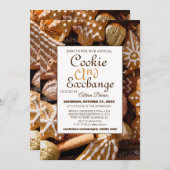 Elegantes Script Cookie Exchange Weihnachtsgeschen Einladung (Vorne/Hinten)