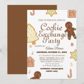 Elegantes Script Cookie Exchange Weihnachtsgeschen Einladung (Vorne/Hinten)