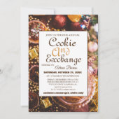 Elegantes Script Cookie Exchange Weihnachtsgeschen Einladung (Vorderseite)