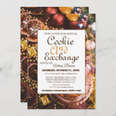Elegantes Script Cookie Exchange Weihnachtsgeschen Einladung (Vorne/Hinten)