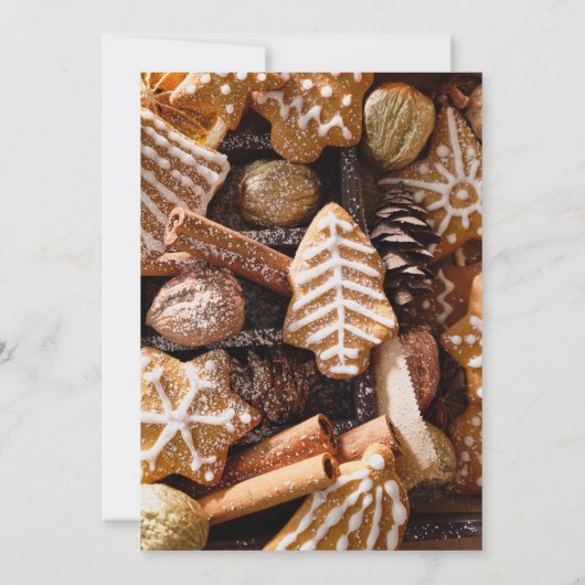 Elegantes Script Cookie Exchange Weihnachtsgeschen Einladung (Rückseite)