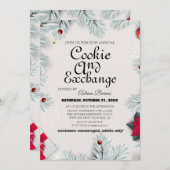 Elegantes Script Cookie Exchange Weihnachtsgeschen Einladung (Vorne/Hinten)